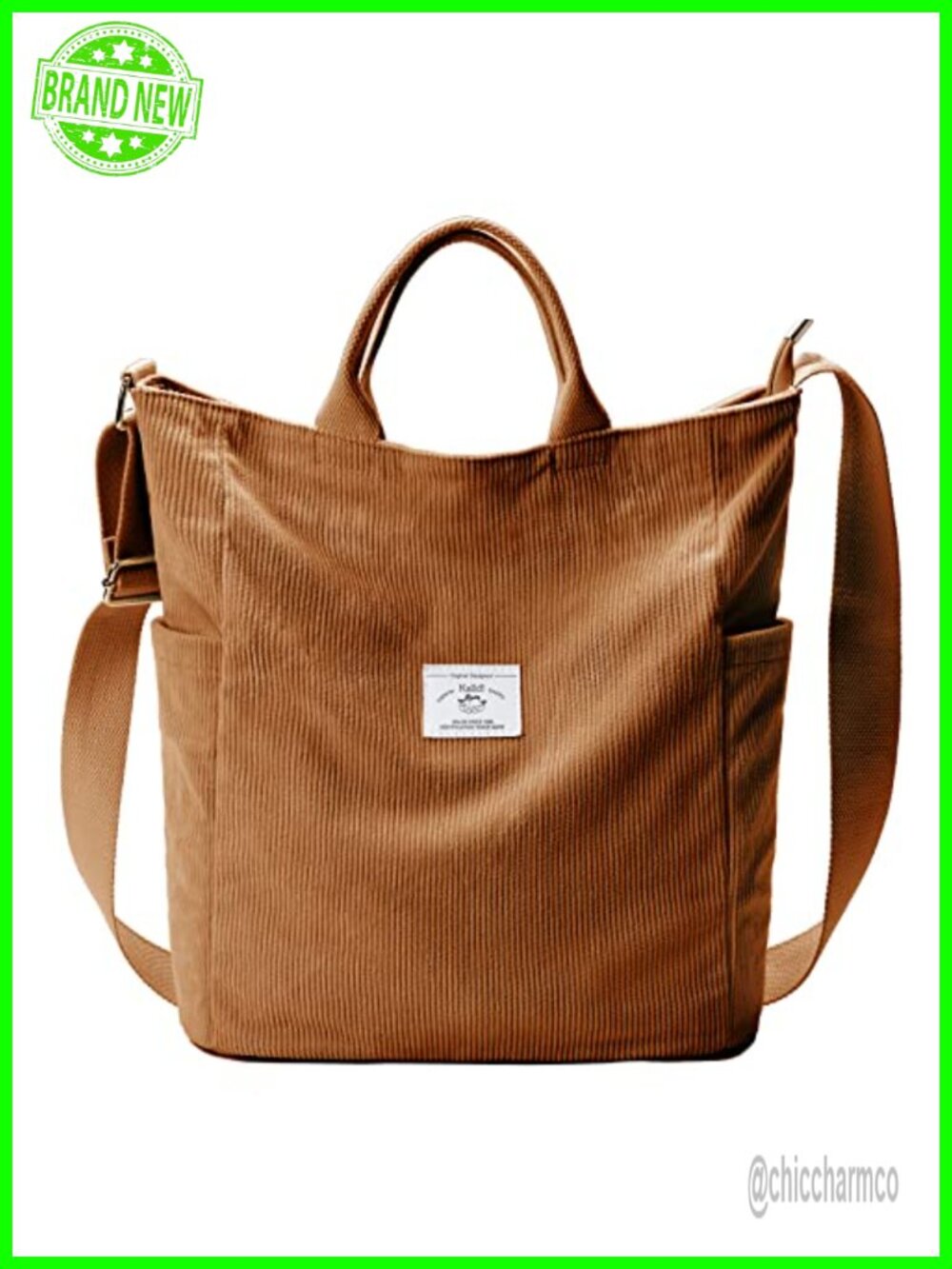 Corduroy Tote Bag Large Slouchy Hobo Crossbody Messenger